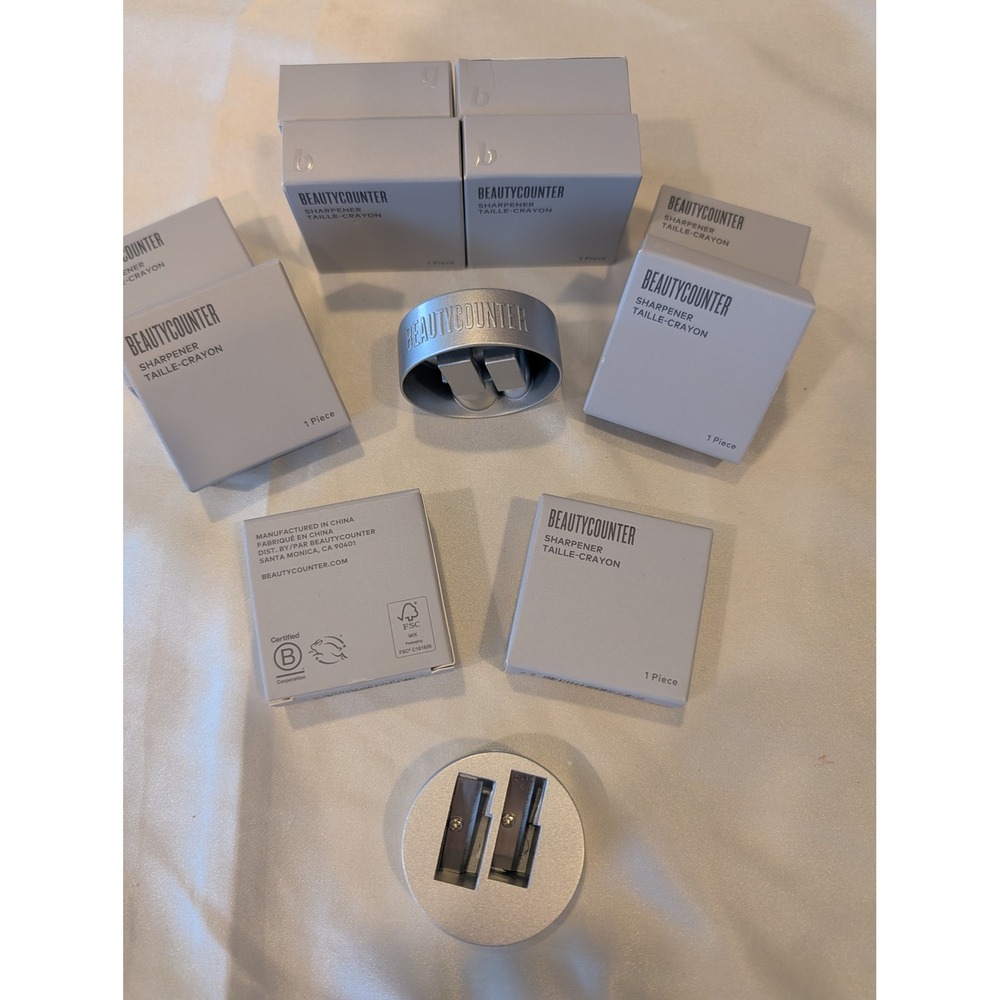 Beautycounter Cosmetic Sharpener Dual Blade for Eye and Lip Pencils Silver New - Picture 1 of 6